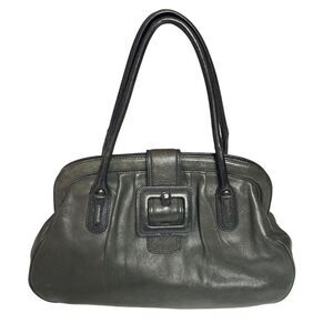 Banana Republic Deep Green Soft Leather Medicine Doctor’s Bag Magnetic Closure